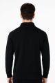 Uzun Kollu Yarım Fermuarlı Pamuk Karışımlı Regular Erkek Polo Yaka Sweatshirt 95261 SİYAH SİYAH - XXL