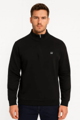 Dik Yakalı Uzun Kollu Yarım Fermuarlı Swetshirt 759