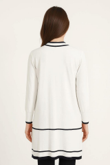 Bella Çizgili Uzun Kollu Düğme Detaylı Hırka