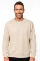 Uzun Kollu Bisklet Yakalı  Viscone Karışımlı Regulear Kesim Rahat ve Sade Sweatshirt 95256-27
