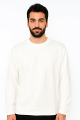 Uzun Kollu Bisklet Yakalı  Viscone Karışımlı Regulear Kesim Rahat Sade Sweatshirt 95256-27