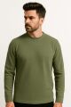 Bisiklet Yaka Uzun Kollu Pamuk Karışımlı Kalın Regular Erkek Sweatshirt 95258 HAKİ HAKİ - L