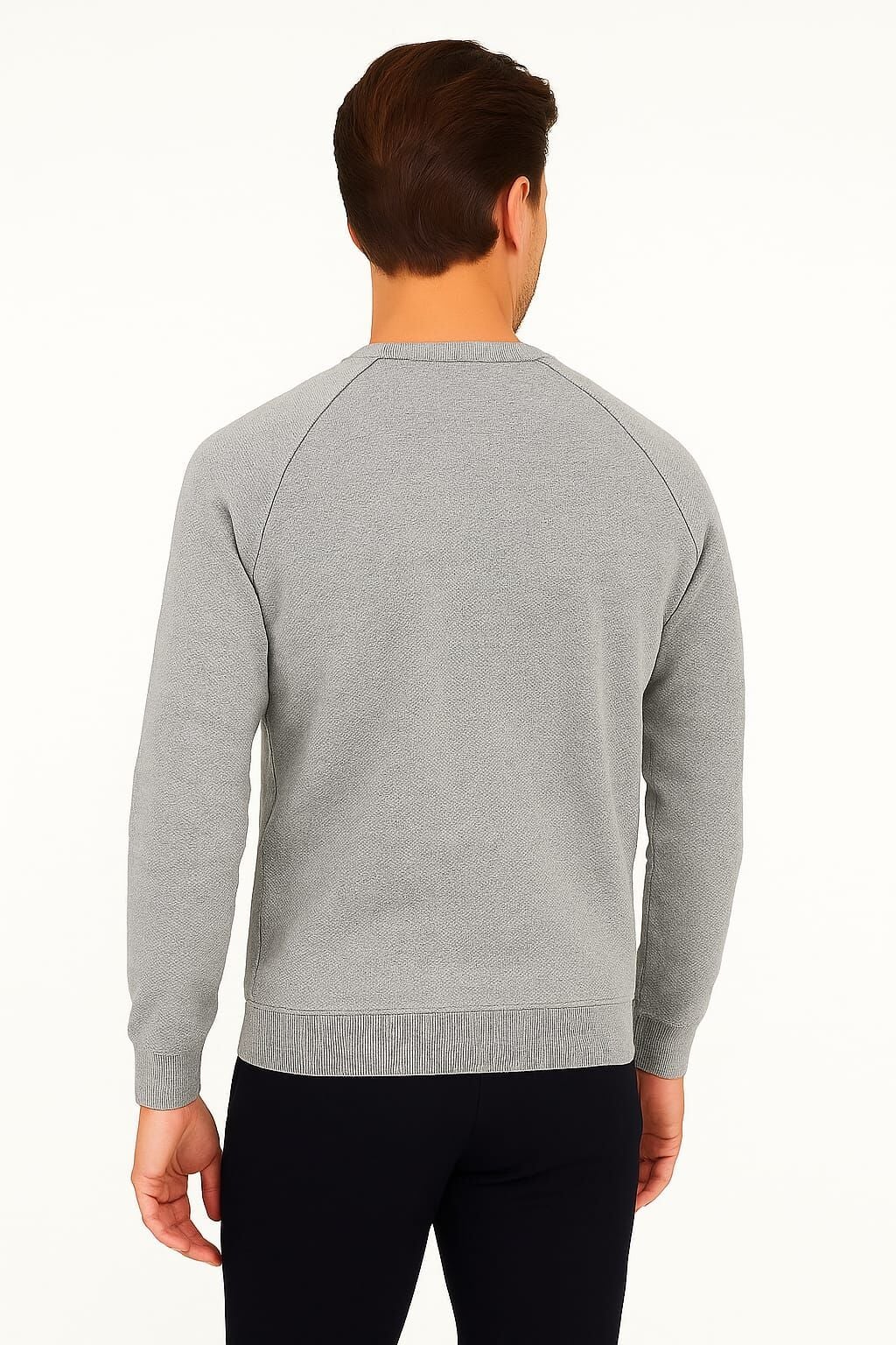 Uzun Kollu Bisiklet Yakalı  Sıcak Ve Rahat Viscon Karışımlı Erkek Triko Kazak GRİ