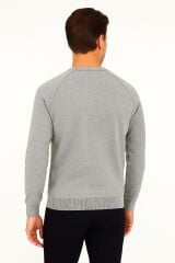 Uzun Kollu Bisiklet Yakalı  Sıcak Ve Rahat Viscon Karışımlı Erkek Triko Kazak GRİ