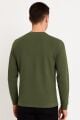 Bisiklet Yaka Uzun Kollu Pamuk Karışımlı Kalın Regular Erkek Sweatshirt 95258 HAKİ HAKİ - S