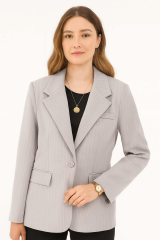 Düğme Dedaylı Astarlı Uzun Kollu Blazer Ceket  2110