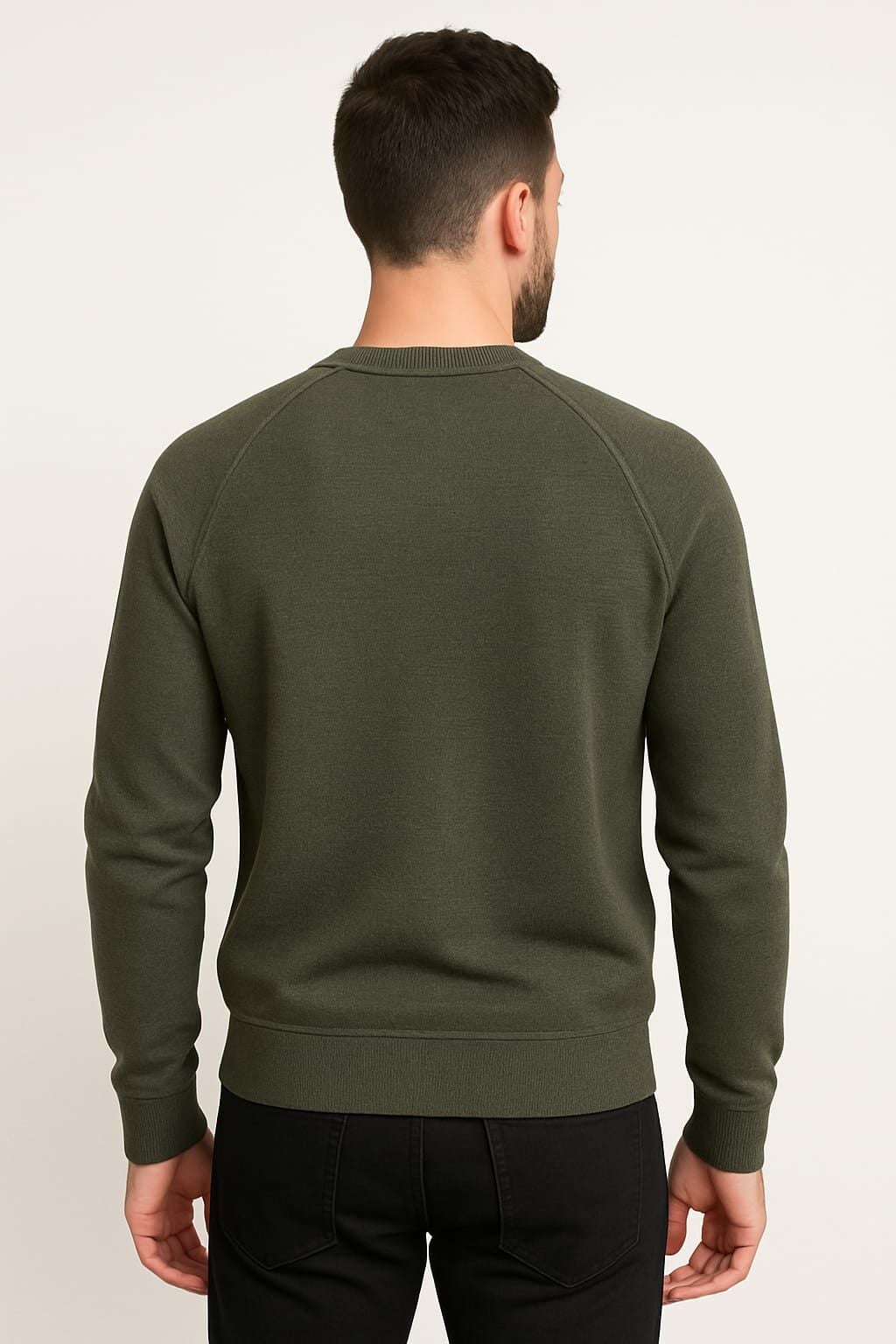 Uzun Kollu Bisiklet Yakalı  Sıcak Ve Rahat Viscon Karışımlı Erkek Triko Kazak HAKİ