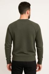 Uzun Kollu Bisiklet Yakalı  Sıcak Ve Rahat Viscon Karışımlı Erkek Triko Kazak HAKİ