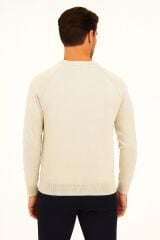 Uzun Kollu Bisiklet Yakalı  Sıcak Ve Rahat Viscon Karışımlı Erkek Triko Kazak BEJ