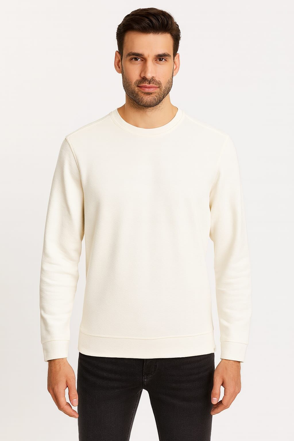 Hafif Kumaşlı Esnek Uzun Kollu Bisiklet Yakalı  95276 BEJ