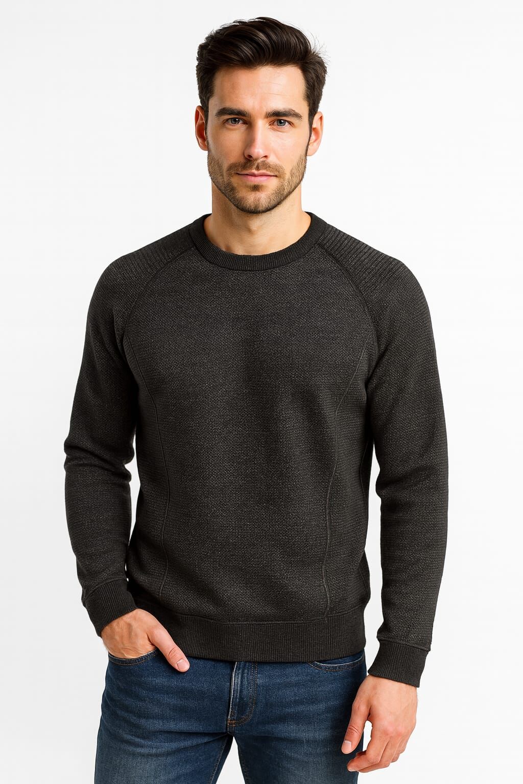 Uzun Kollu Bisiklet Yakalı  Sıcak Ve Rahat Viscon Karışımlı Erkek Triko Kazak LACİVERT