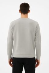 Uzun Kollu İçi Pamuklu Bisiklet Yaka Sweatshirt GRİ