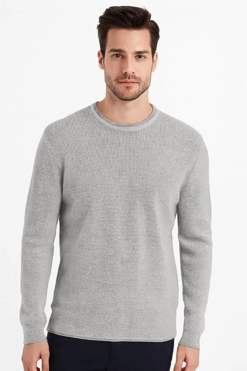 Uzun Kollu Bisiklet Yakalı Pamuk Karışımlı Erkek Triko Kazak 5110