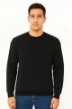 Bisiklet Yaka Uzun Kollu Pamuk Karışımlı Çizgi Detaylı Erkek Sweatshirt 95090 SİYAH