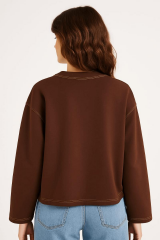 Asimetrik Cepli Üç İplik Sweat 5045