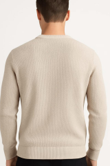 Uzun Kollu Bisiklet Yakalı Desenli Viscon Ve Akrillik Kumaşlı Erkek Triko Kazak