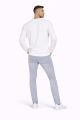 Erkek Bisiklet Yaka Sweatshirt 95219 BEYAZ BEYAZ - L