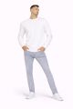 Erkek Bisiklet Yaka Sweatshirt 95219 BEYAZ BEYAZ - S