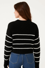 Çizgili Kolu Duble Kazak 6884