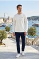 Erkek Bisiklet Yaka Kolu Ribanalı Sweatshirt EKRU EKRU - S