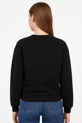 Nazar Boncuklu Bisiklet Yaka Üç İplik Sweat 5060