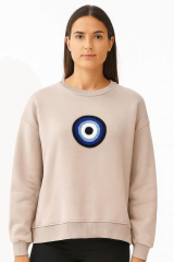 Nazar Boncuklu Bisiklet Yaka Üç İplik Sweat 5060