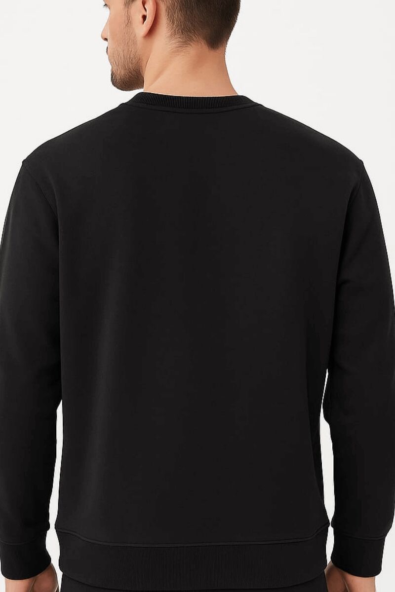 Erkek Sweatshirt Uzun Kollu Pamuk Karışımlı Cep Baskılı Regular Fit Rahat Şık Günlük Sweat 95159 SİYAH