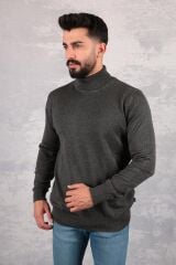 Uzun Kollu Tam Balıkçı Yaka Boğazlı Pamuk Ve Akrilik Karışımlı Boğazlı Erkek Kazak 93042