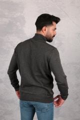 Uzun Kollu Tam Balıkçı Yaka Boğazlı Pamuk Ve Akrilik Karışımlı Boğazlı Erkek Kazak 93042