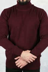 Uzun Kollu Tam Balıkçı Yaka Boğazlı Pamuk Ve Akrilik Karışımlı Boğazlı Erkek Kazak 93042