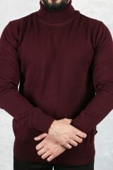 Uzun Kollu Tam Balıkçı Yaka Boğazlı Pamuk Ve Akrilik Karışımlı Boğazlı Erkek Kazak 93042