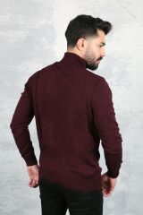 Uzun Kollu Tam Balıkçı Yaka Boğazlı Pamuk Ve Akrilik Karışımlı Boğazlı Erkek Kazak 93042