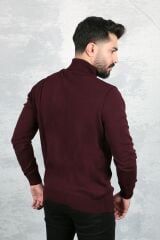 Uzun Kollu Tam Balıkçı Yaka Boğazlı Pamuk Ve Akrilik Karışımlı Boğazlı Erkek Kazak 93042