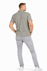 Erkek Tişört Polo Yaka Yarım Düğme Kapamalı Kısa Kollu  95308 HAKİ HAKİ - L