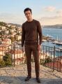 Erkek Bisiklet Yaka Reglan Kol Triko Kazak KAHVERENGİ KAHVERENGİ - S