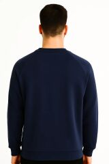 Erkek Sweatshirt Uzun Kollu Pamuk Karışımlı Cep Baskılı Regular Fit Rahat Şık Günlük Sweat 95159 LACİVERT