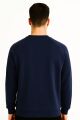 Uzun Kollu Pamuk Karışımlı Cep Baskılı Regular Erkek Sweatshirt 95159 LACİVERT