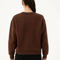 Güneş Baskılı Bisiklet Yaka Üç İplik Sweat