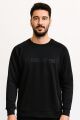 Bisiklet Yaka Uzun Kollu Pamuk Karışımlı Regular Erkek Baskılı Sweatshirt 95154 SİYAH