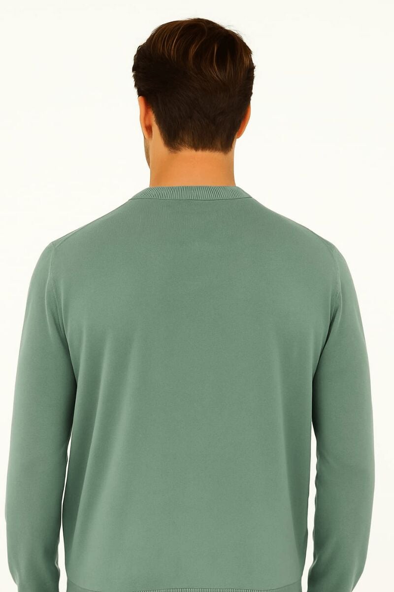 Bisiklet Yaka Pamuk Uzun Kollu  Erkek Triko Rahat Günlük Kombinlere Uygun Kazak 3912 MİNT