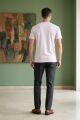 Erkek Basic Bisiklet Yaka Göğüs Baskılı Tişört 4706 LİLA LİLA - 3XL