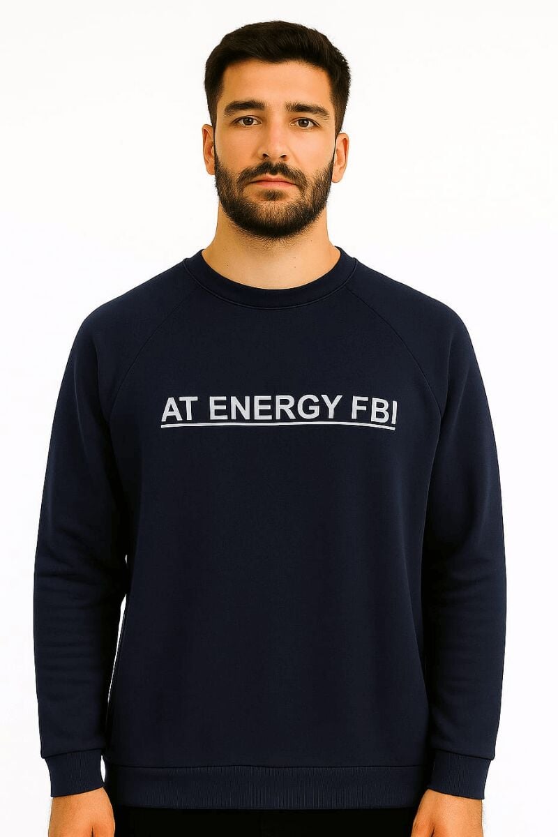 Erkek Baskılı Sweatshirt Bisiklet Yaka Uzun Kollu Raglan Kol Pamuk Karışımlı Regular Fit Rahat Günlük Sweat 95154 LACİVERT