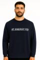 Bisiklet Yaka Uzun Kollu Pamuk Karışımlı Regular Erkek Baskılı Sweatshirt 95154 LACİVERT