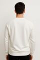 Bisiklet Yaka Uzun Kollu Pamuk Karışımlı Regular Erkek Baskılı Sweatshirt 95154 BEYAZ BEYAZ - M