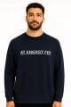 Bisiklet Yaka Uzun Kollu Pamuk Karışımlı Regular Erkek Baskılı Sweatshirt 95154 LACİVERT LACİVERT - M