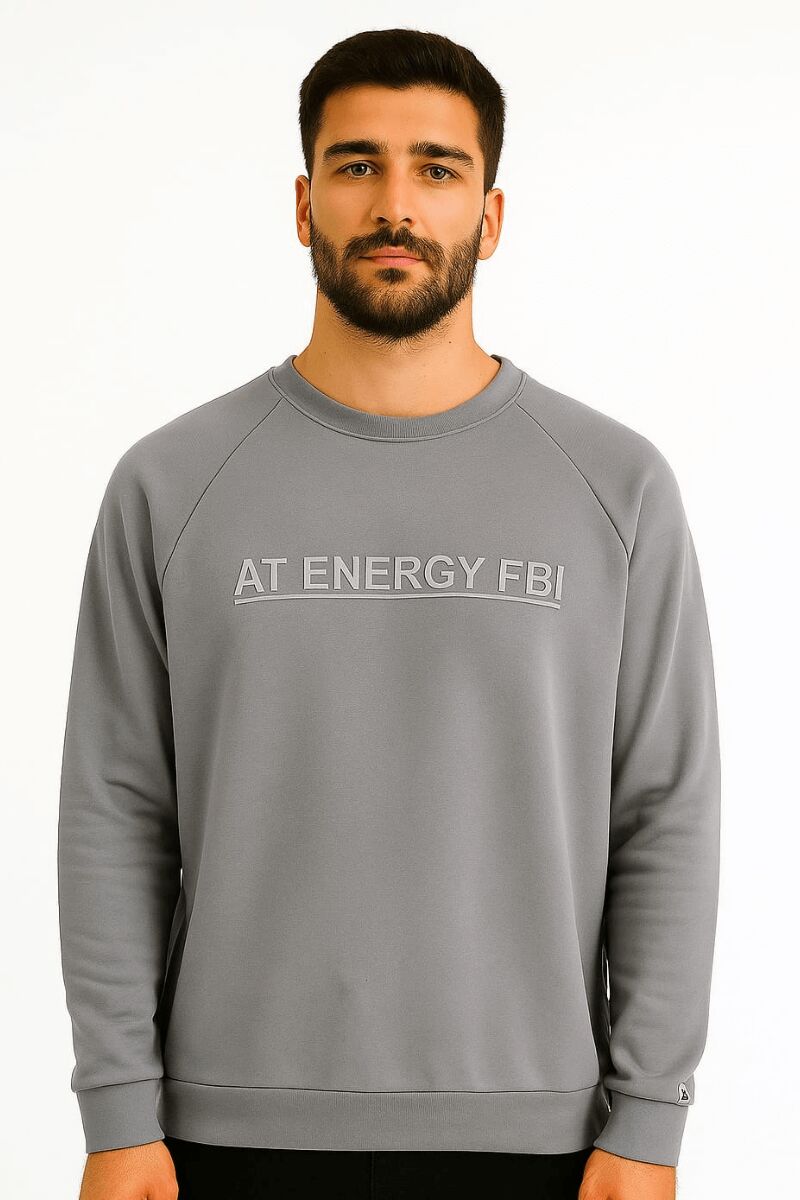 Erkek Baskılı Sweatshirt Bisiklet Yaka Uzun Kollu Raglan Kol Pamuk Karışımlı Regular Fit Rahat Günlük Sweat 95154 ANTRASİT