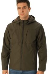 Uzun Kollu Yandan Cepli İç  Cepli Şapkalı Fermuarlı Astarlı Su Geçirmez Mevsimli Erkek Mont 711 HAKİ