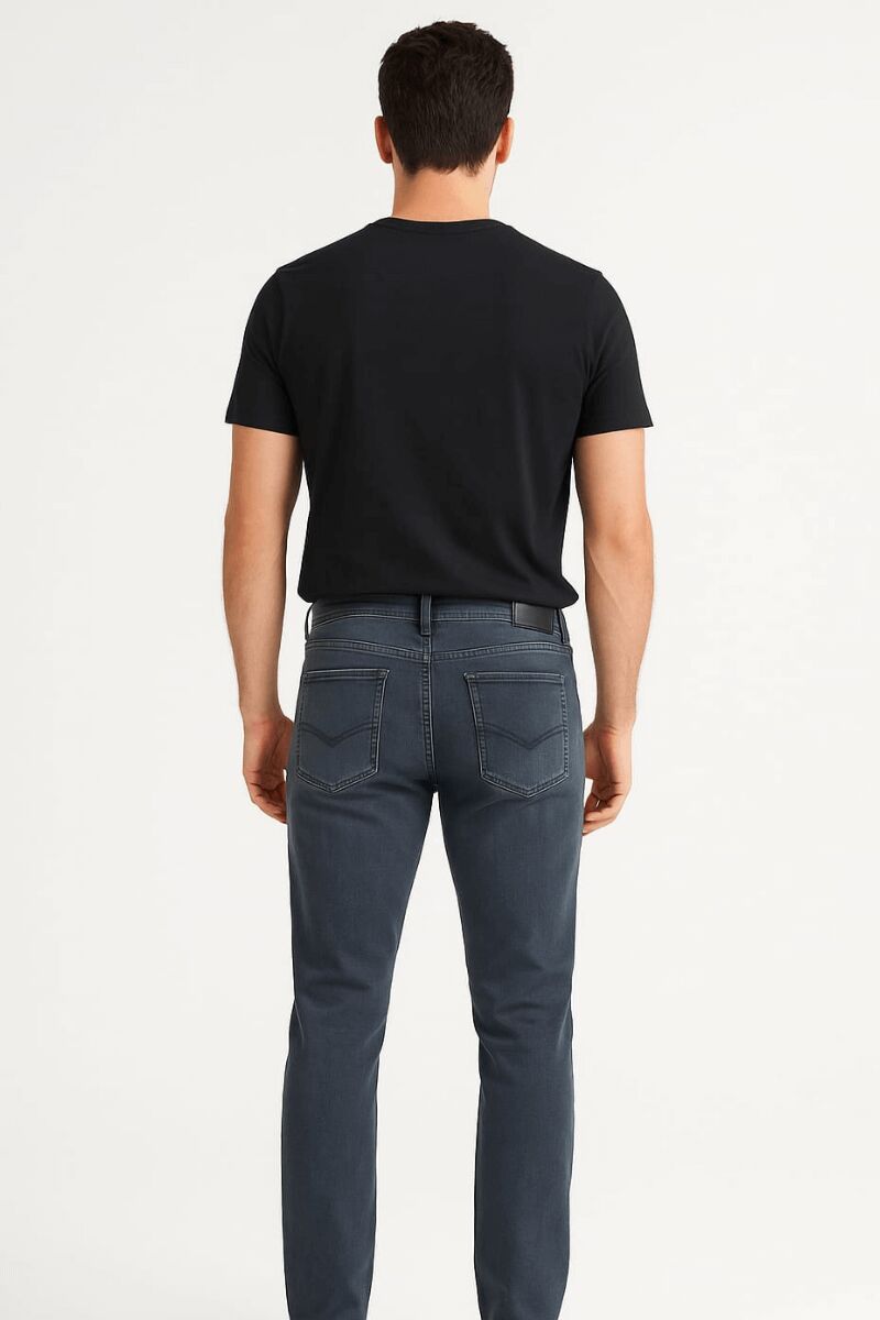 Erkek Klasik Cepli Slim Fit Pamuklu Yüksek Bel  Kot Pantolon Dıego SARI