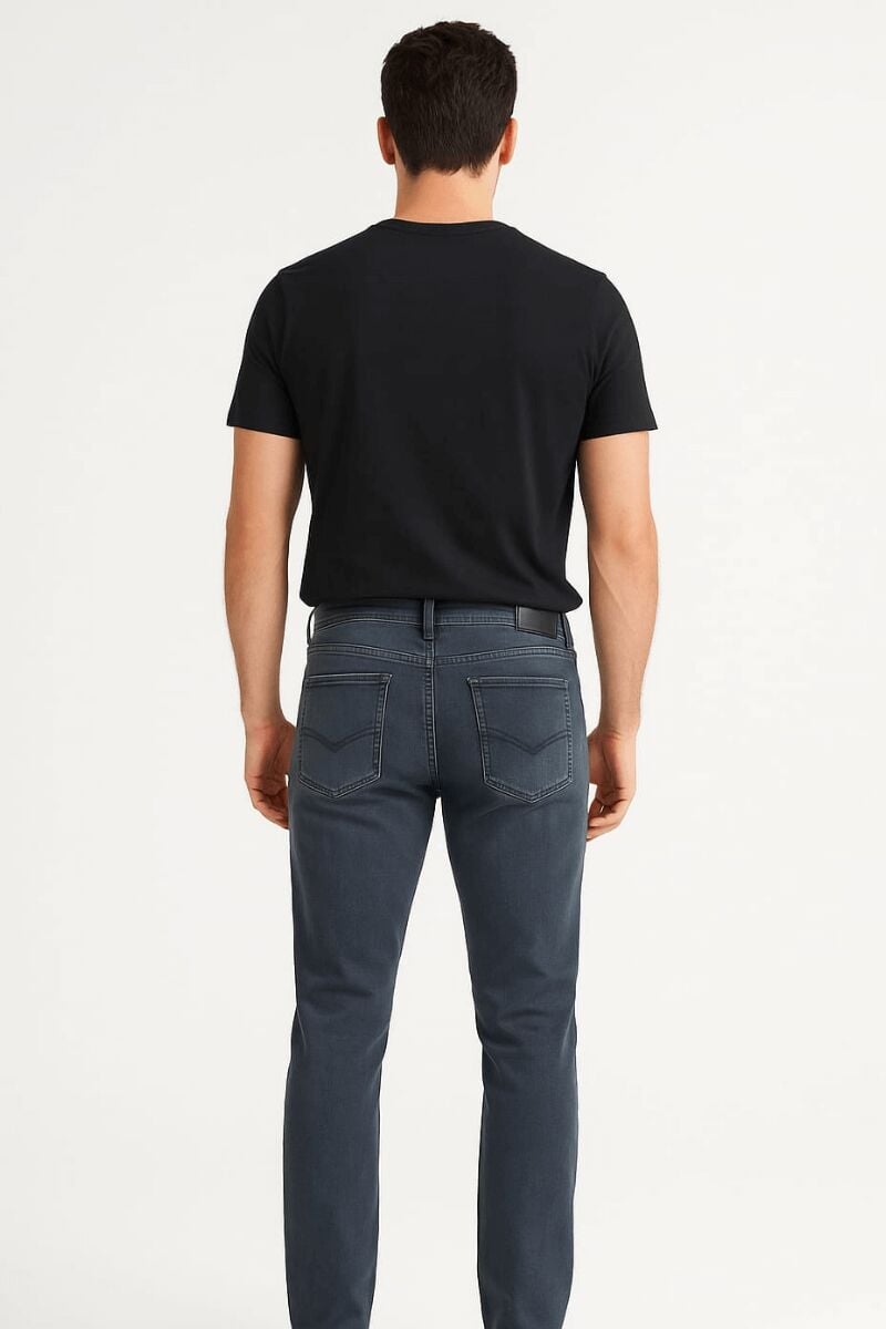 Erkek Klasik Cepli Slim Fit Pamuklu Yüksek Bel  Kot Pantolon Dıego SARI