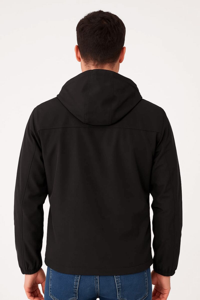 Uzun Kollu Yandan Cepli İç  Cepli Şapkalı Fermuarlı Astarlı Su Geçirmez Mevsimli Erkek Mont 711 SİYAH
